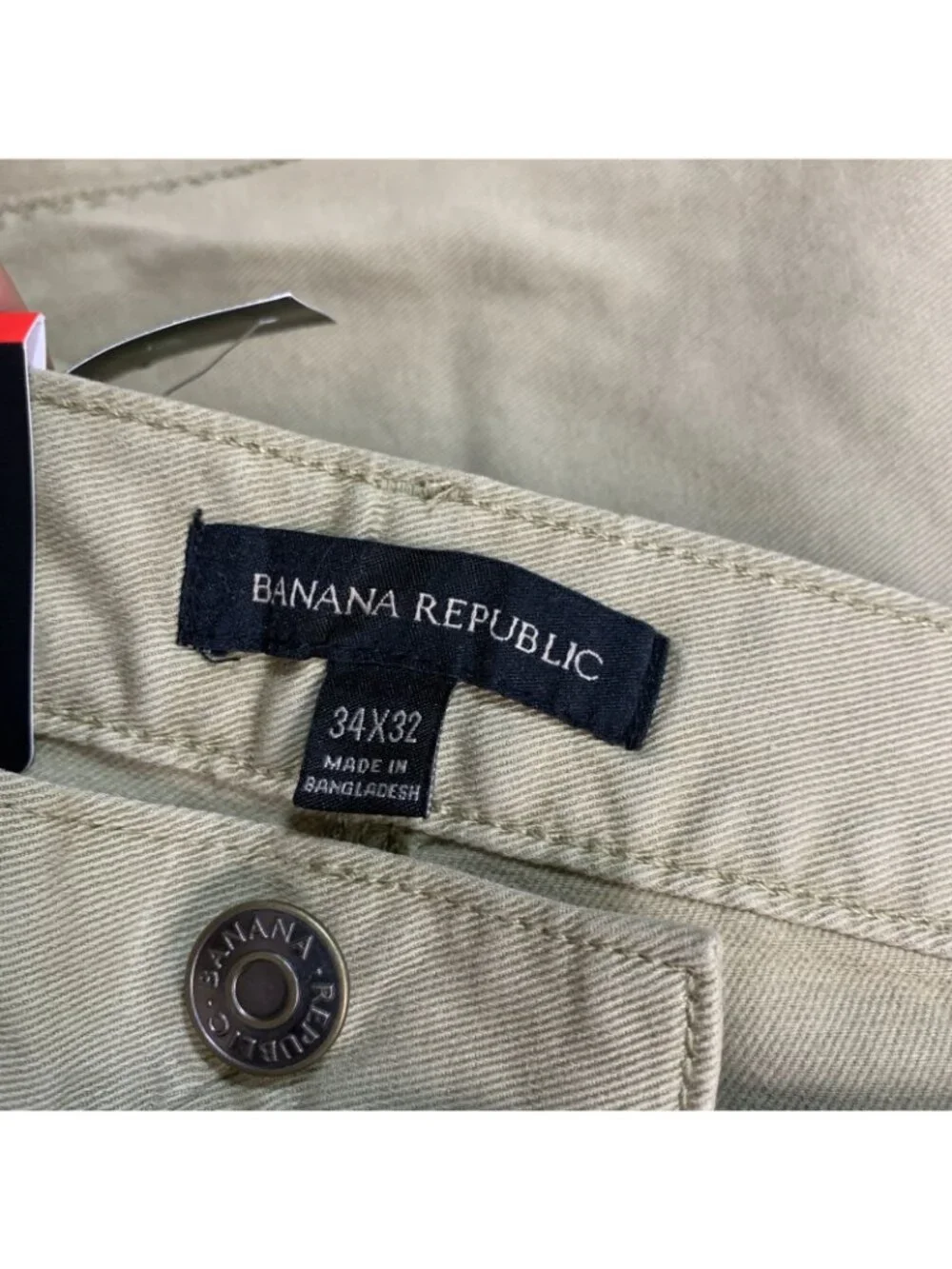 NWT Banana Republic 5 Pocket Men's 34x32 Beige Slim Fit Chino Pants